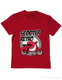 Tricou personalizat copil SCOOTER RETRO RED COLOR Rosu