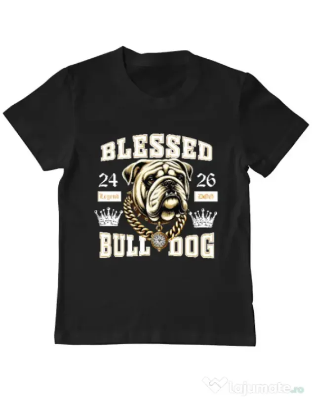 Tricou personalizat copil BULLDOG 02 Negru