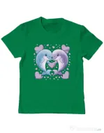 Tricou personalizat copil Delfini Verde mediu