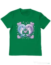 Tricou personalizat copil Delfini Verde mediu