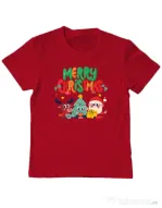 Tricou personalizat copil Hei, prietenii mei de Crăciun! Rosu