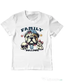 Tricou personalizat copil BULLDOG 16 Alb