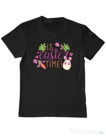 Tricou personalizat copil IS EASTER TIME Negru