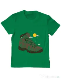 Tricou ADLER copil Adventure Boot Verde mediu