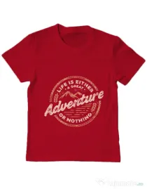 Tricou ADLER copil Adventure or nothing Rosu