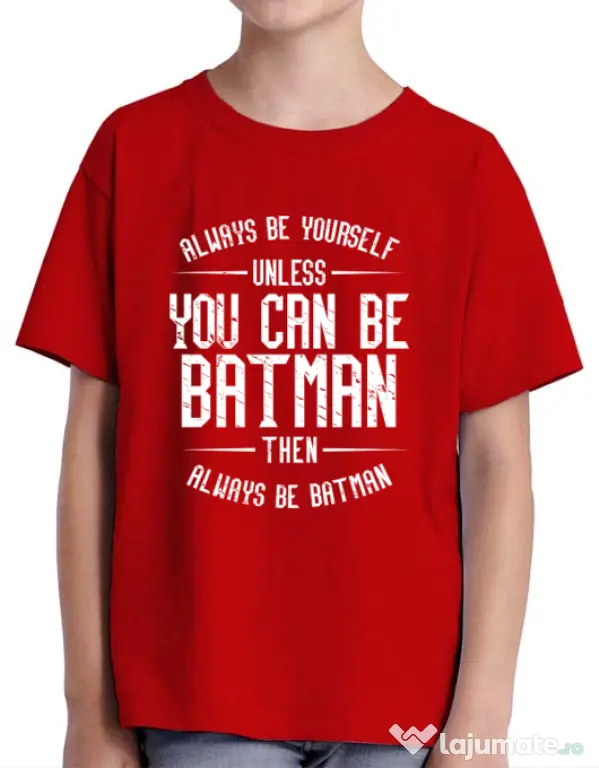 Tricou ADLER copil Always be batman Rosu