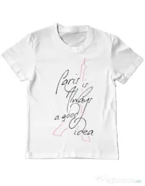 Tricou ADLER copil Always paris Alb