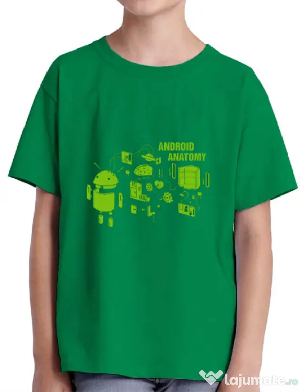 Tricou ADLER copil Android anatomy Verde mediu