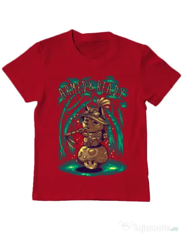Tricou ADLER copil Armed and ready Rosu