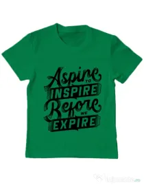 Tricou ADLER copil Aspire To Inspire Before We Expire Verde mediu