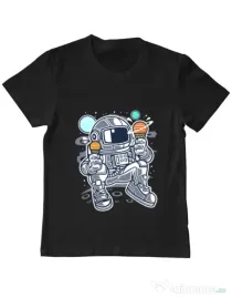 Tricou ADLER copil Astronaut Ice Cream Negru