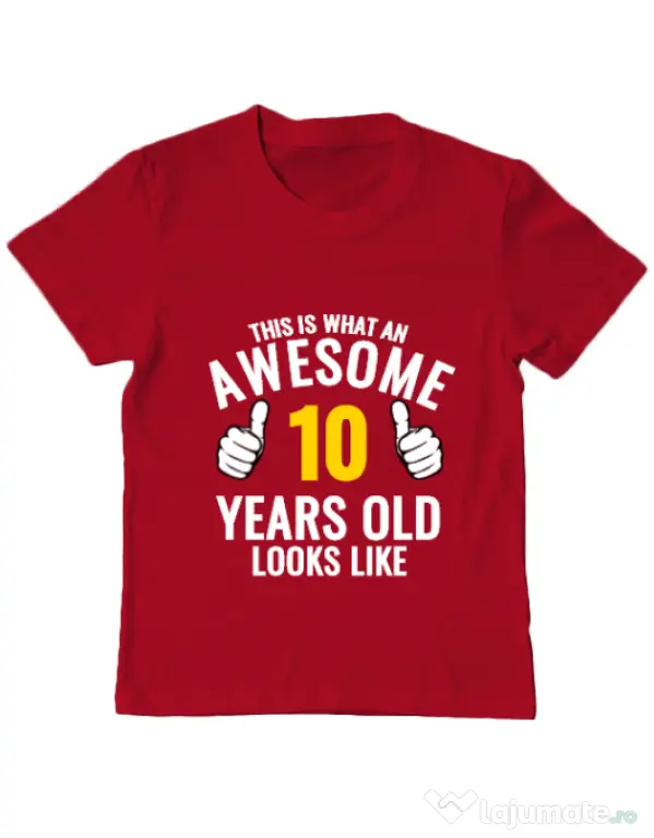 Tricou ADLER copil Awesome birthday Rosu