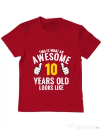 Tricou ADLER copil Awesome birthday Rosu