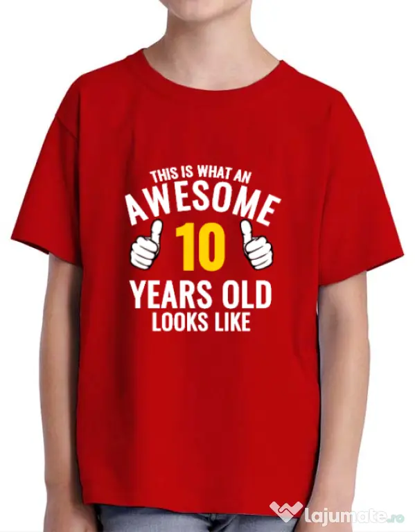 Tricou ADLER copil Awesome birthday Rosu