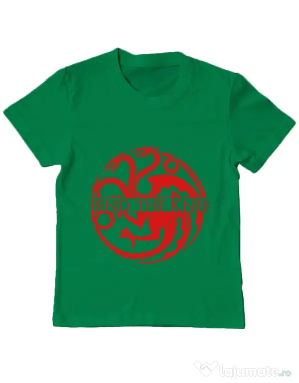 Tricou ADLER copil Bend the knee Verde mediu