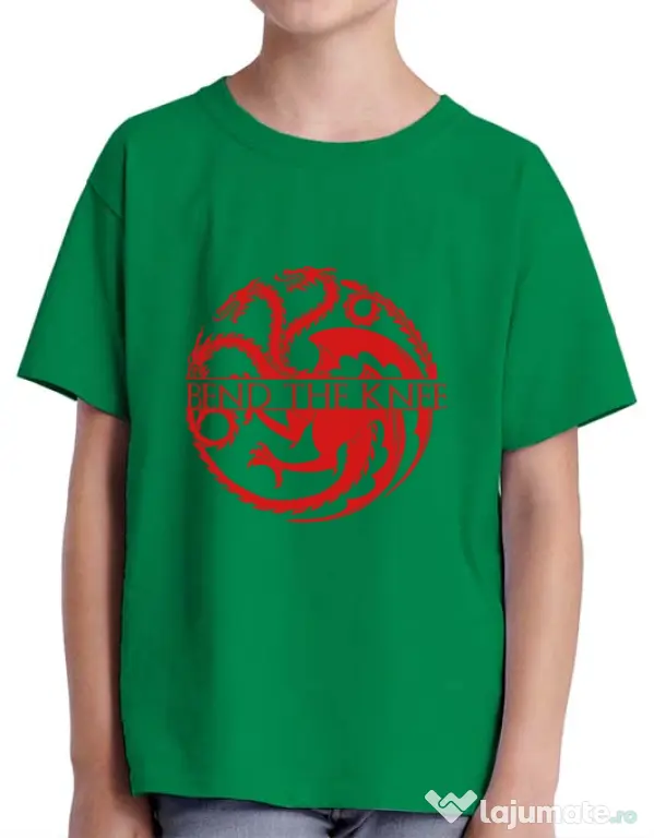 Tricou ADLER copil Bend the knee Verde mediu