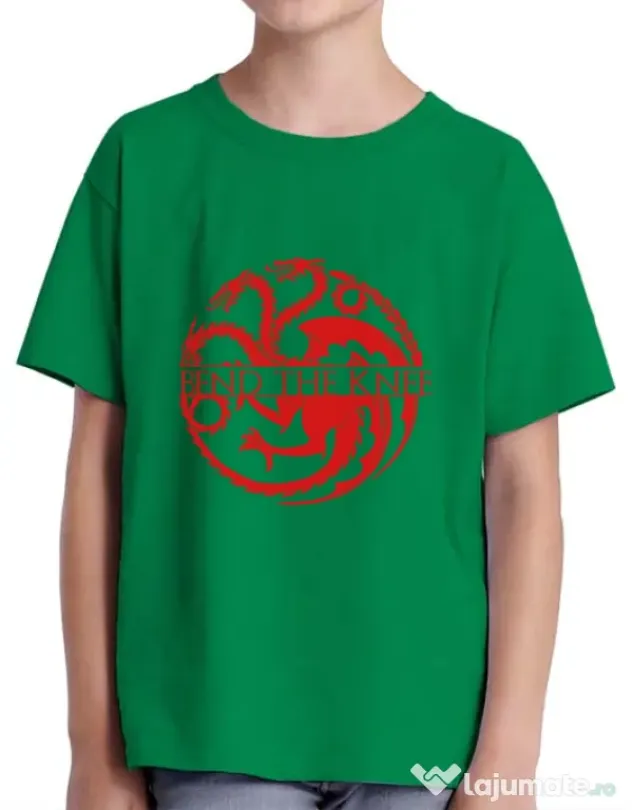 Tricou ADLER copil Bend the knee Verde mediu