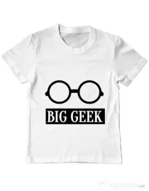 Tricou ADLER copil Big geek Alb