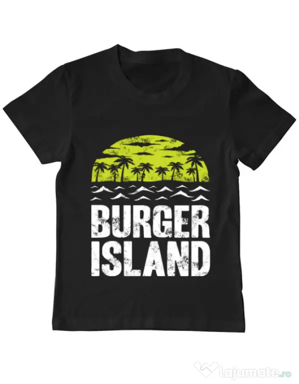 Tricou ADLER copil Burger island Negru