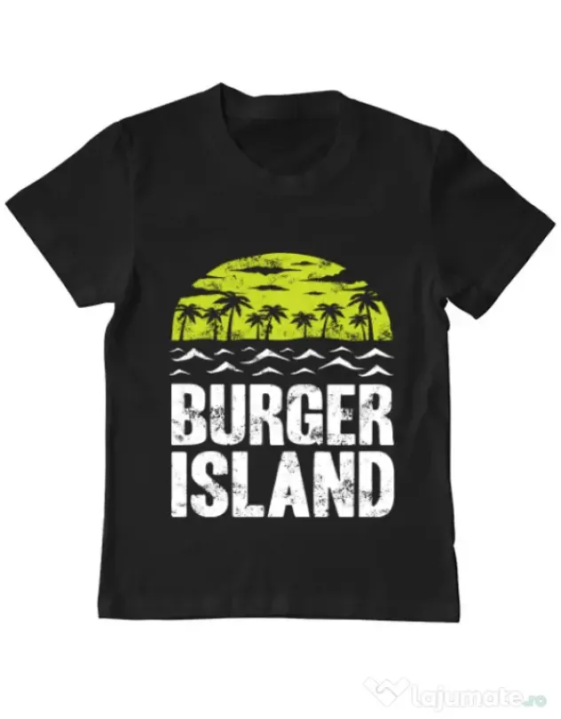 Tricou ADLER copil Burger island Negru