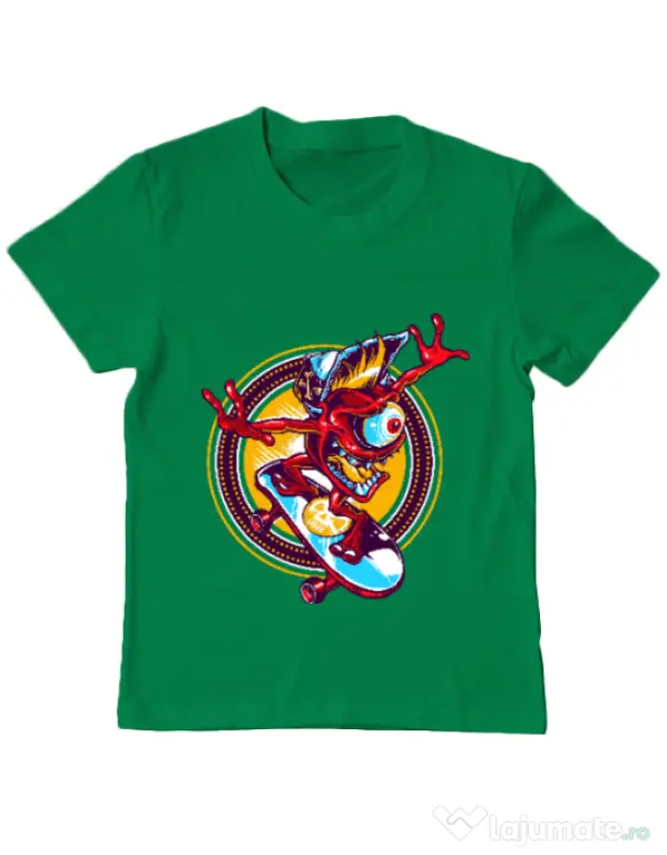 Tricou ADLER copil Cali skate Verde mediu
