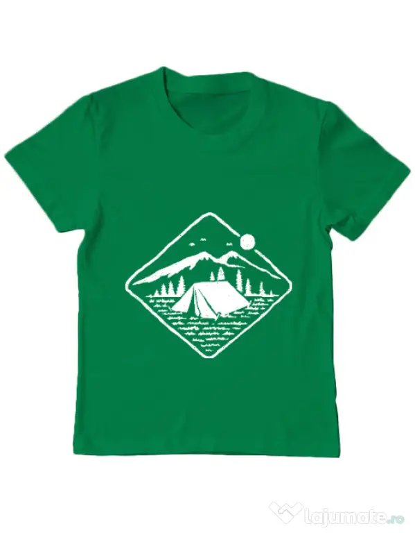 Tricou ADLER copil Camp Mode ON Verde mediu
