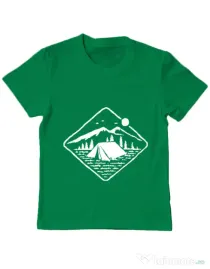 Tricou ADLER copil Camp Mode ON Verde mediu