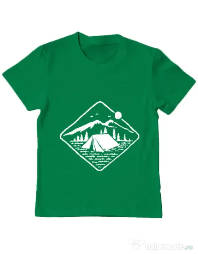 Tricou ADLER copil Camp Mode ON Verde mediu