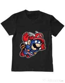 Tricou ADLER copil Captain Mario Negru