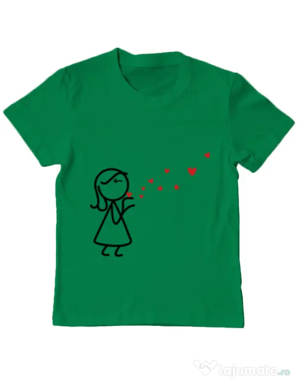 Tricou ADLER copil Catching love 2 Verde mediu