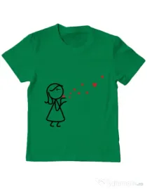 Tricou ADLER copil Catching love 2 Verde mediu