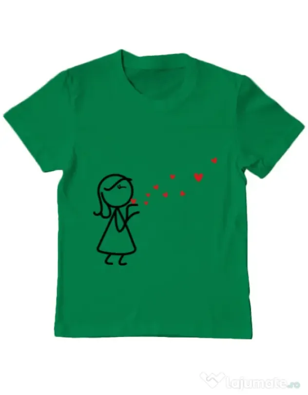 Tricou ADLER copil Catching love 2 Verde mediu