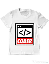 Tricou ADLER copil Coder Alb