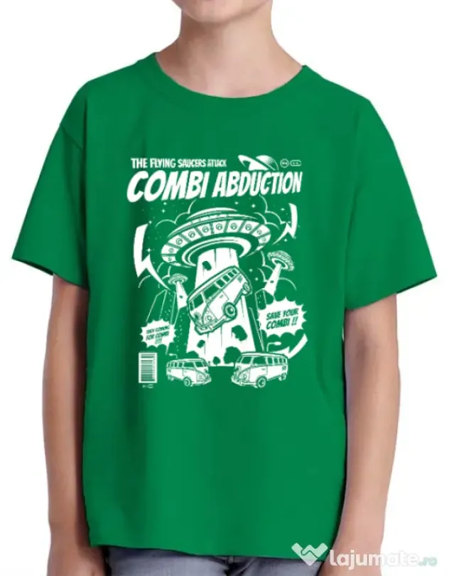 Tricou ADLER copil Combi Abduction Verde mediu