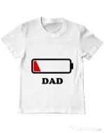 Tricou ADLER copil Dad battery Alb