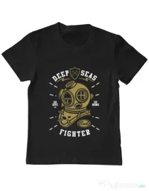 Tricou ADLER copil Deep Seas Fighter Negru