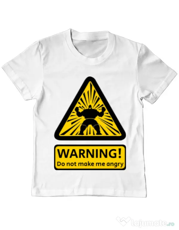 Tricou ADLER copil Do not make me angry Alb