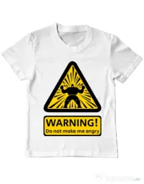 Tricou ADLER copil Do not make me angry Alb
