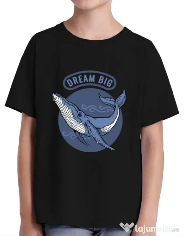 Tricou ADLER copil Dream big Negru