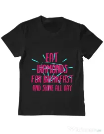 Tricou ADLER copil Eat diamonds Negru