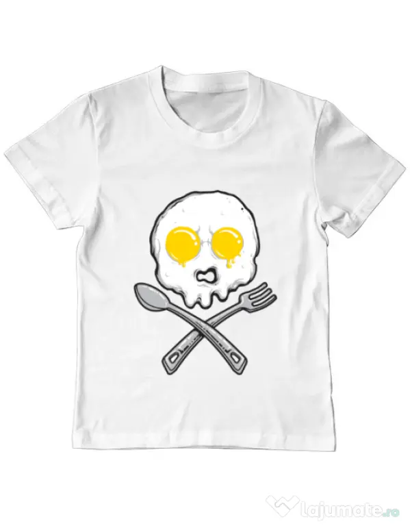 Tricou ADLER copil Eggskull Alb