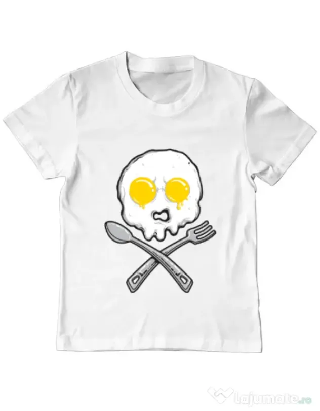 Tricou ADLER copil Eggskull Alb