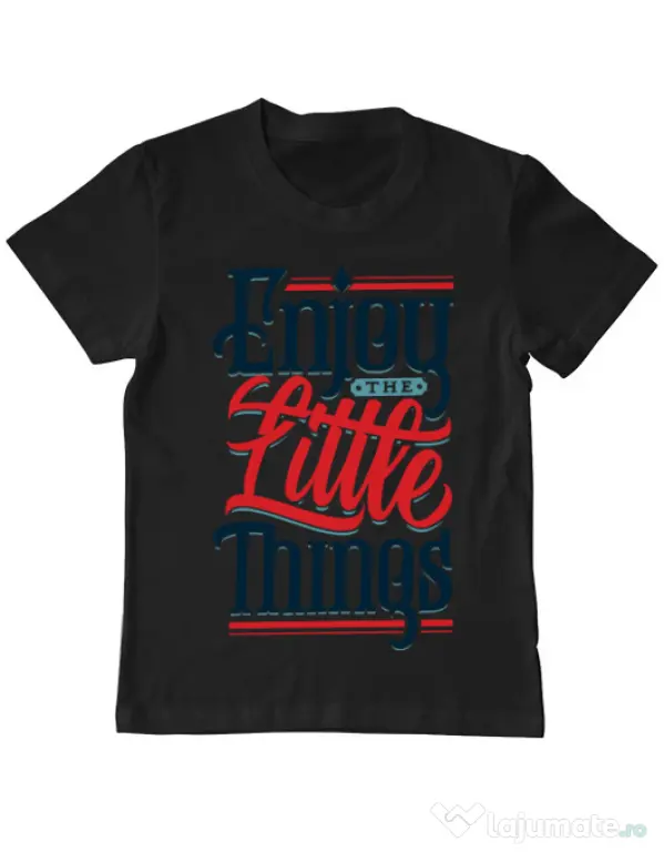 Tricou ADLER copil Enjoy The Little Things Negru