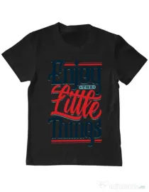 Tricou ADLER copil Enjoy The Little Things Negru