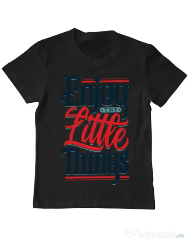 Tricou ADLER copil Enjoy The Little Things Negru