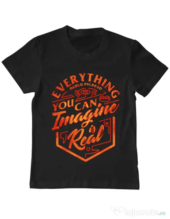 Tricou ADLER copil Everything You Can Imagine is Real Negru