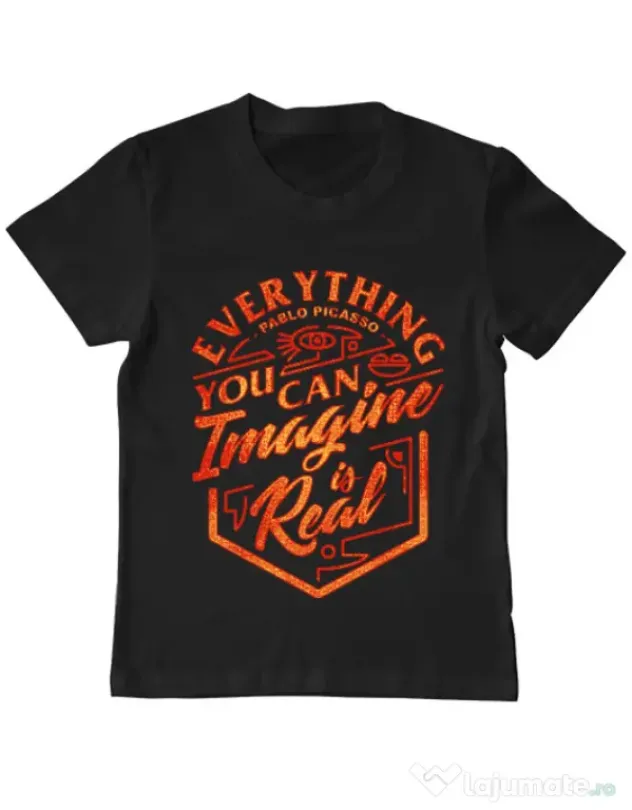 Tricou ADLER copil Everything You Can Imagine is Real Negru