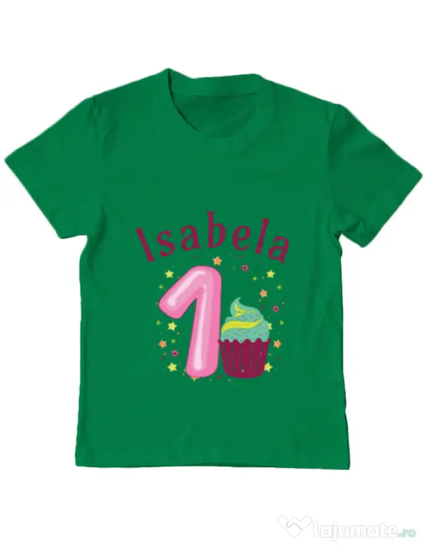 Tricou ADLER copil First Birthday Verde mediu