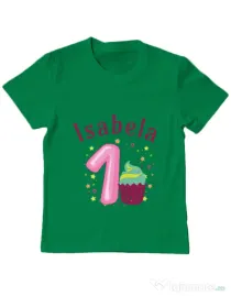 Tricou ADLER copil First Birthday Verde mediu