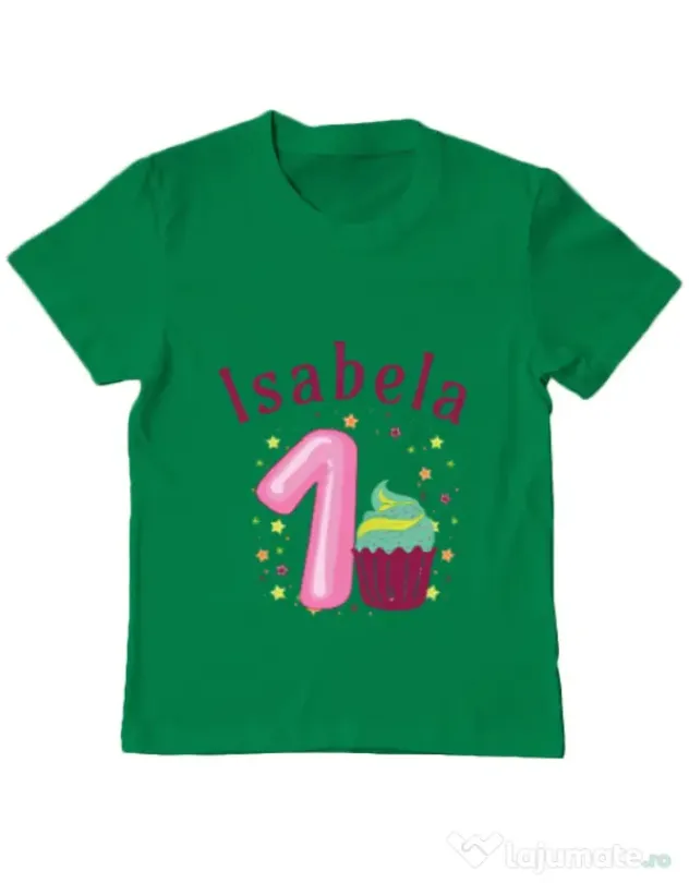 Tricou ADLER copil First Birthday Verde mediu